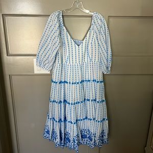 Lilly Pulitzer blue and white 3/4 length sleeve dress